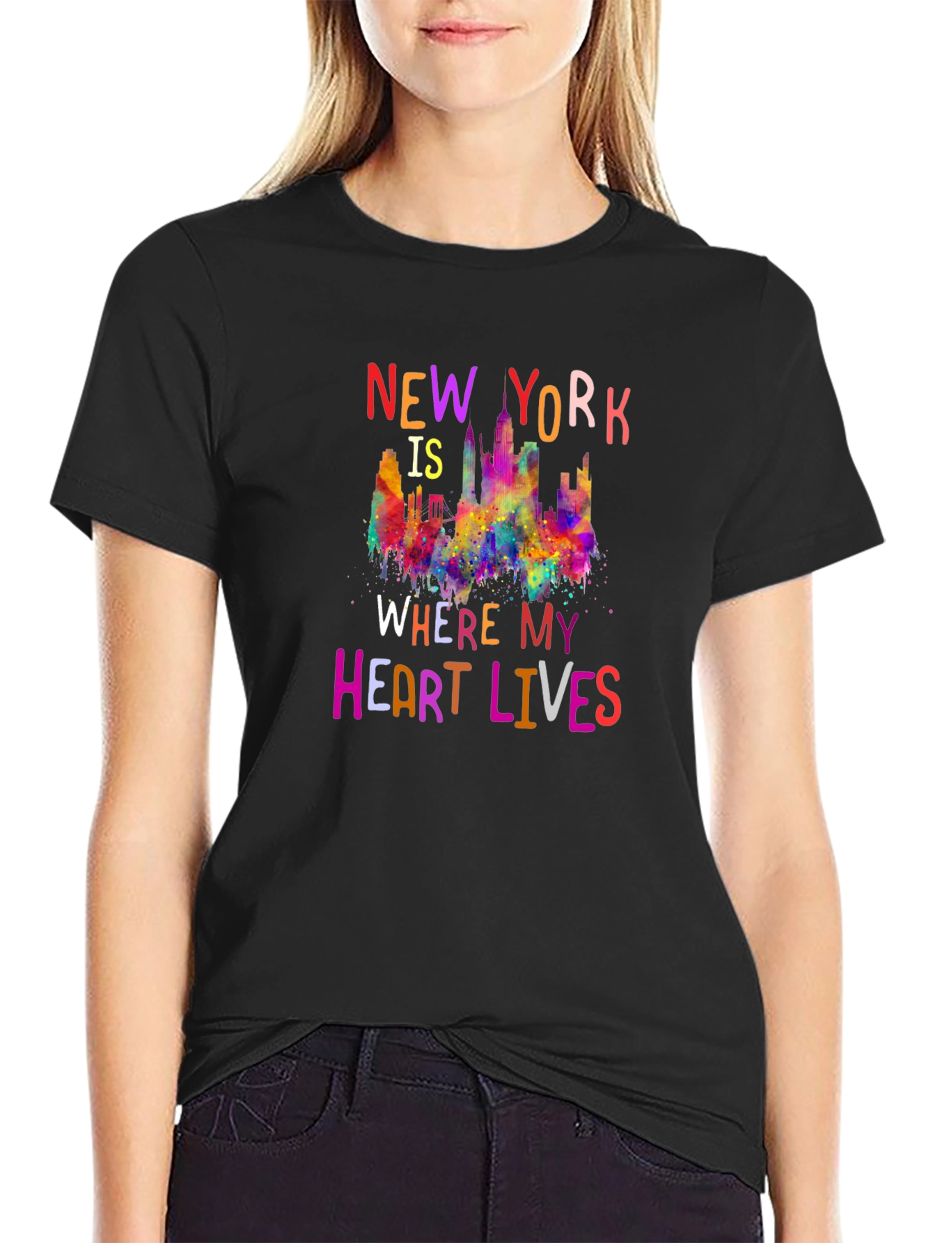 New York Heart Lives Here Graphic Tee