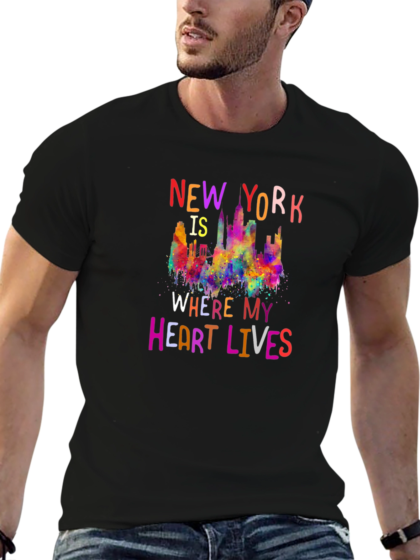New York Heart Lives Here Graphic Tee