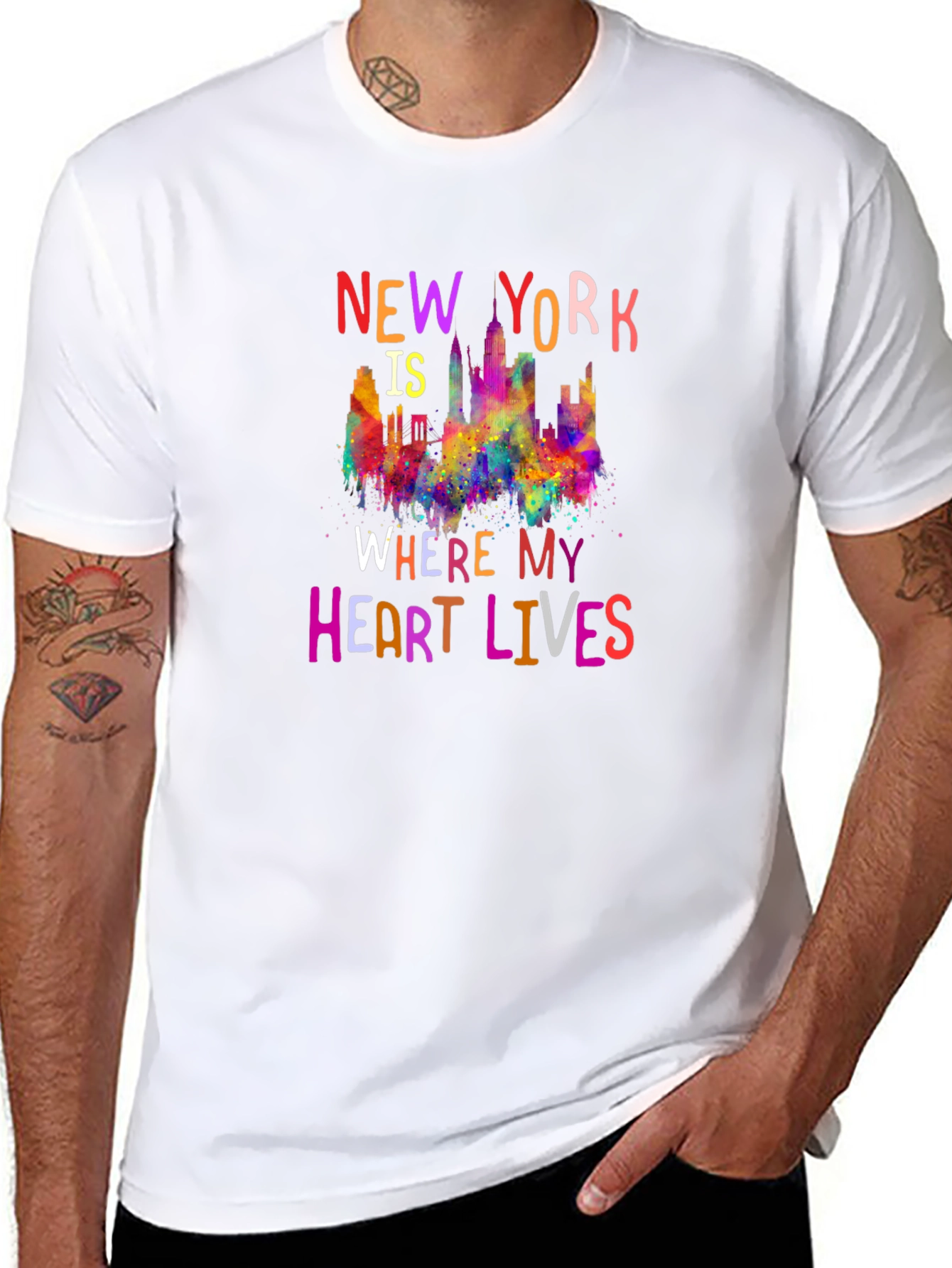 New York Heart Lives Here Graphic Tee