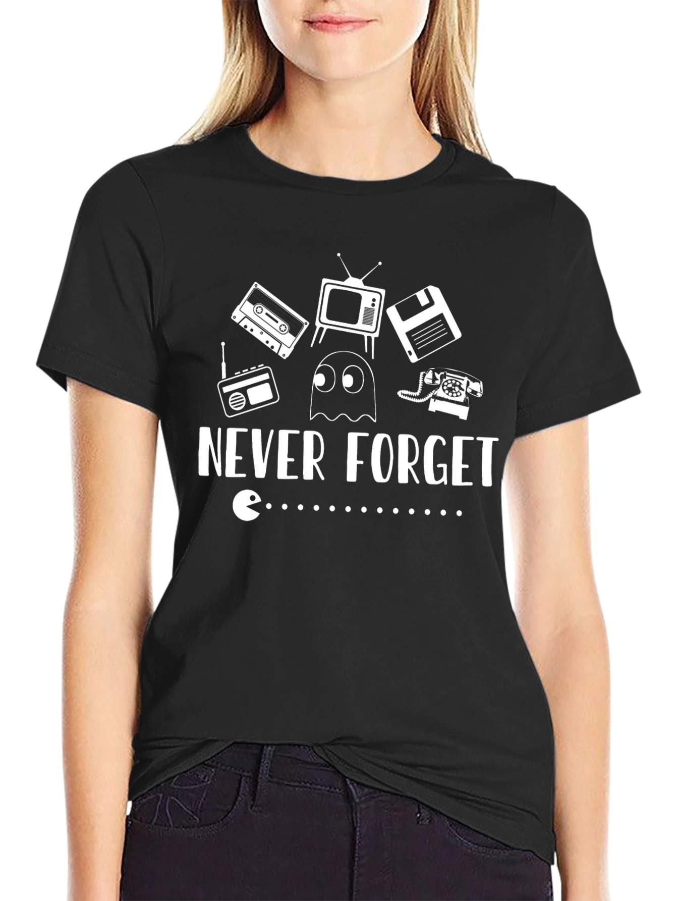Never Forget Retro Tech Graphic T-Shirt