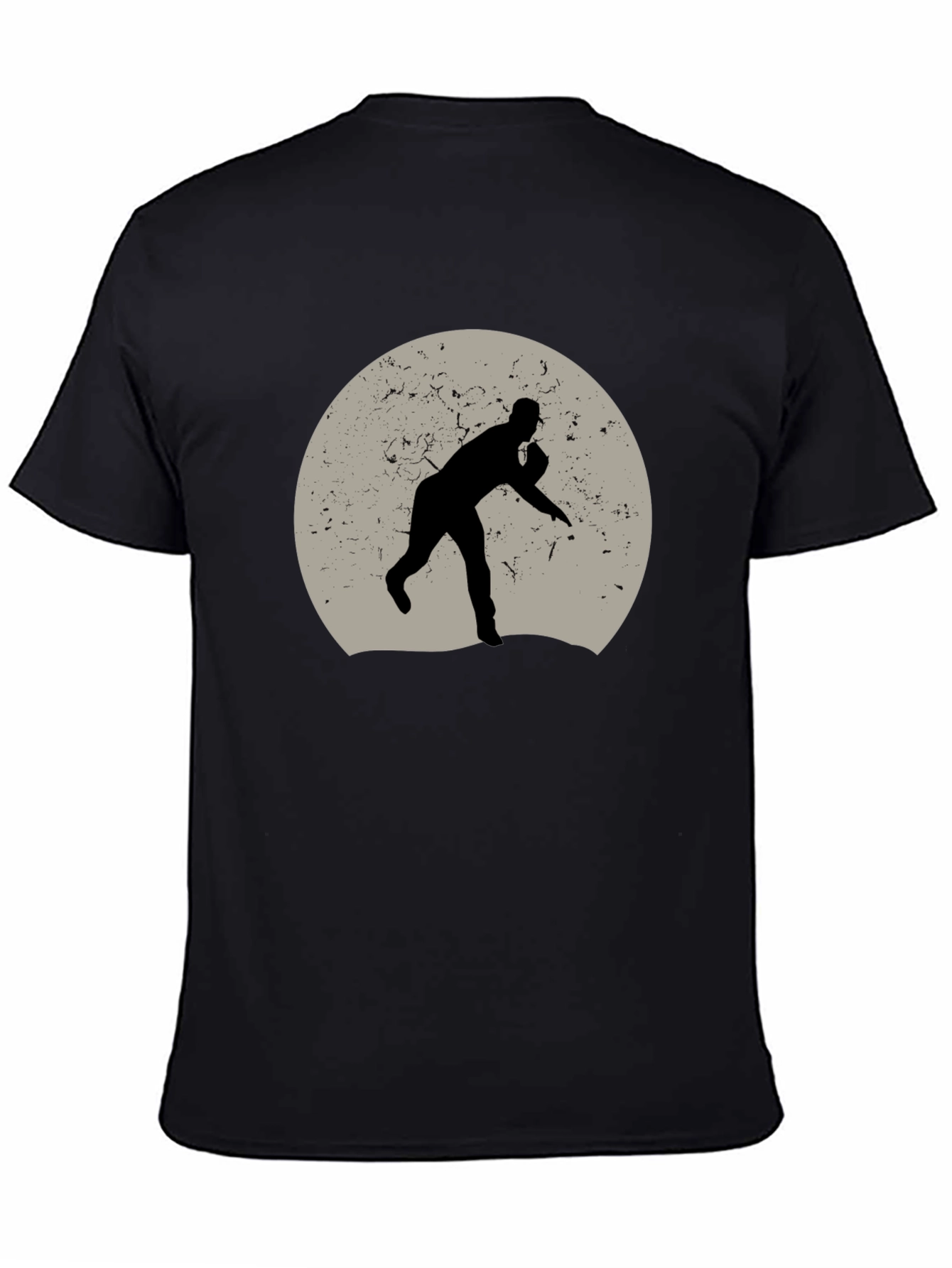 Baseball Pitcher Graphic Tee - Black