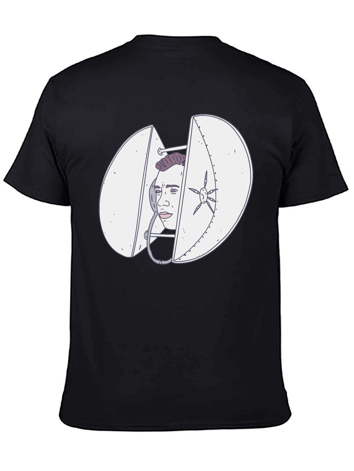 Quirky Black T-Shirt with Funny Illustration