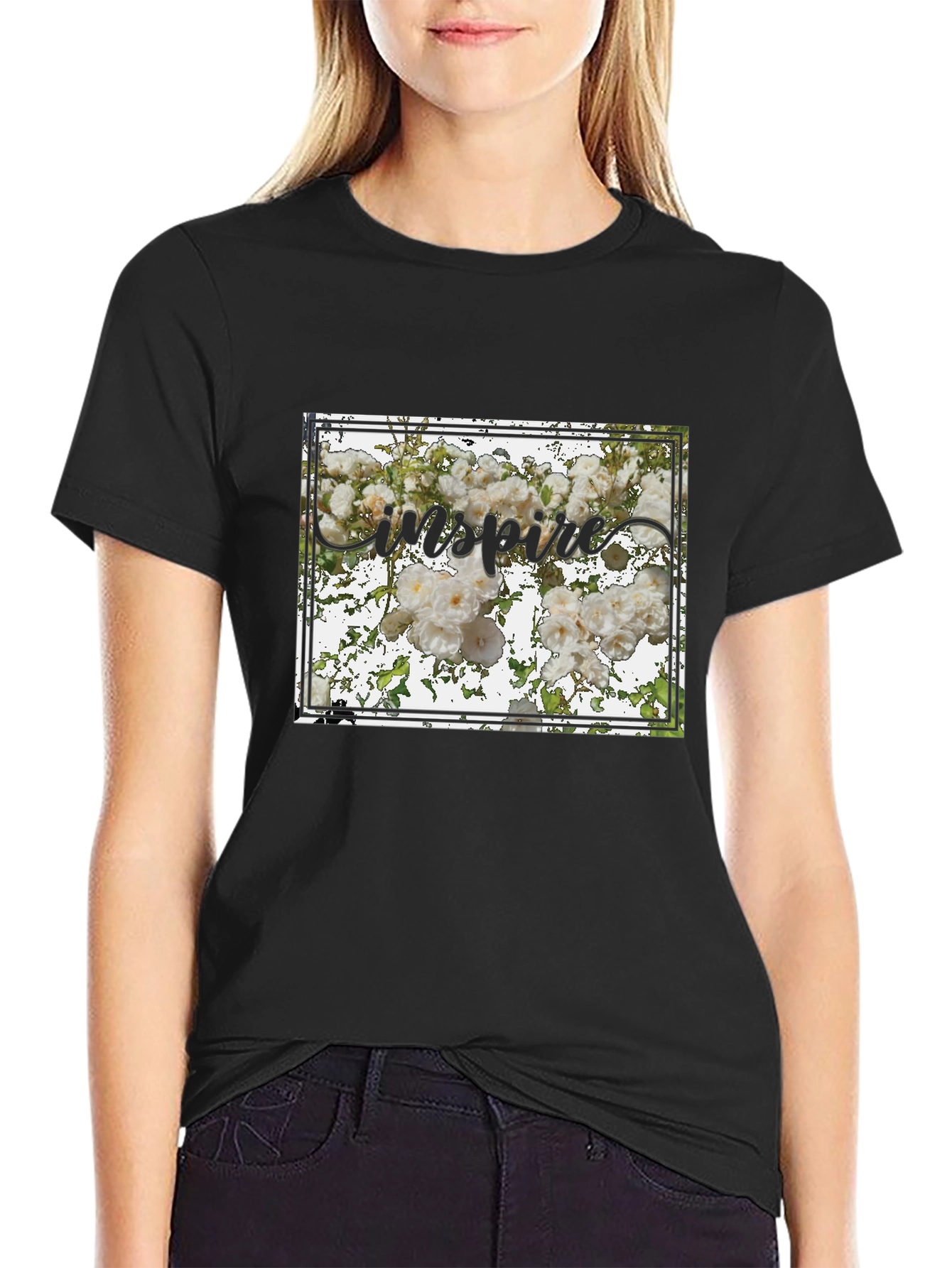 Inspire Floral Graphic Tee - Stylish Unisex T-Shirt