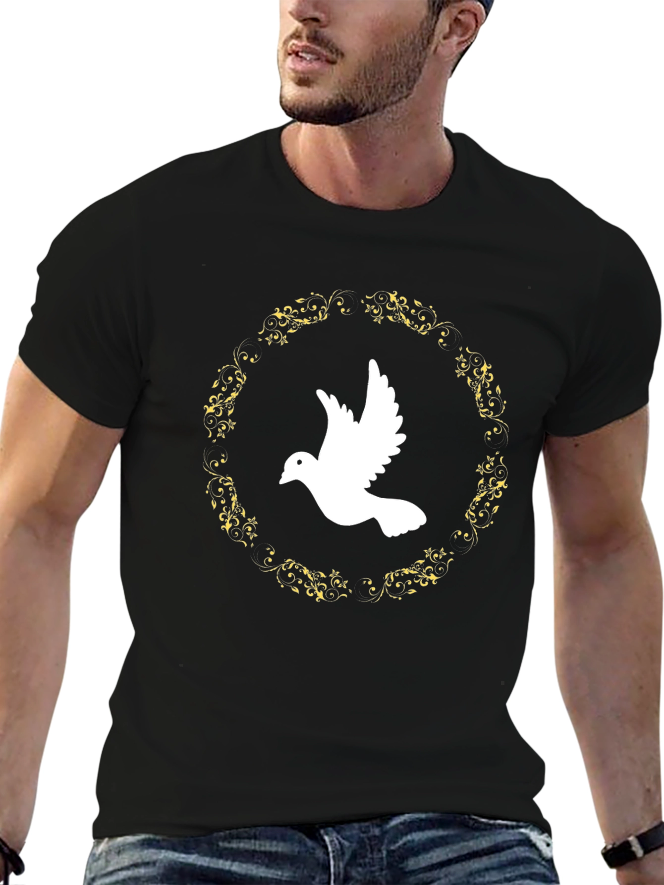 Dove Peace T-Shirt - Black Graphic Tee