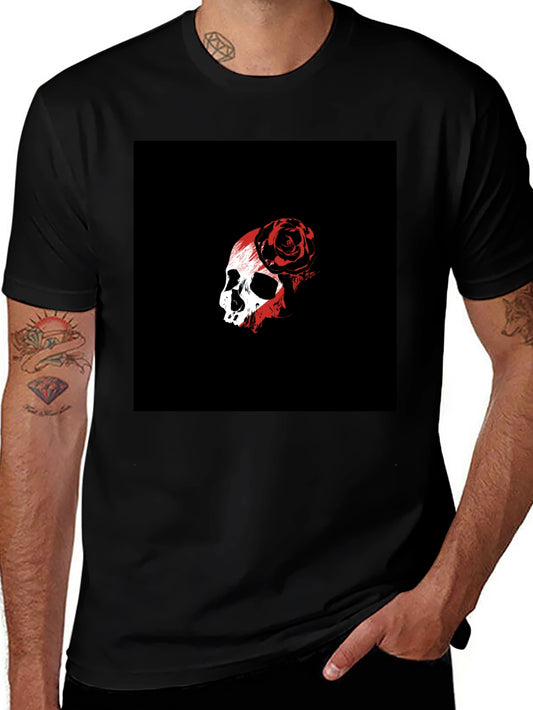 Skull & Rose Graphic Black T-Shirt