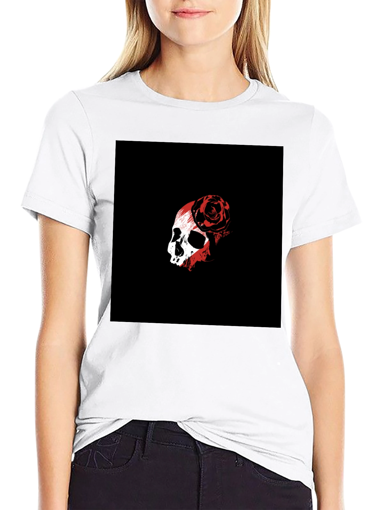 Skull & Rose Graphic Black T-Shirt