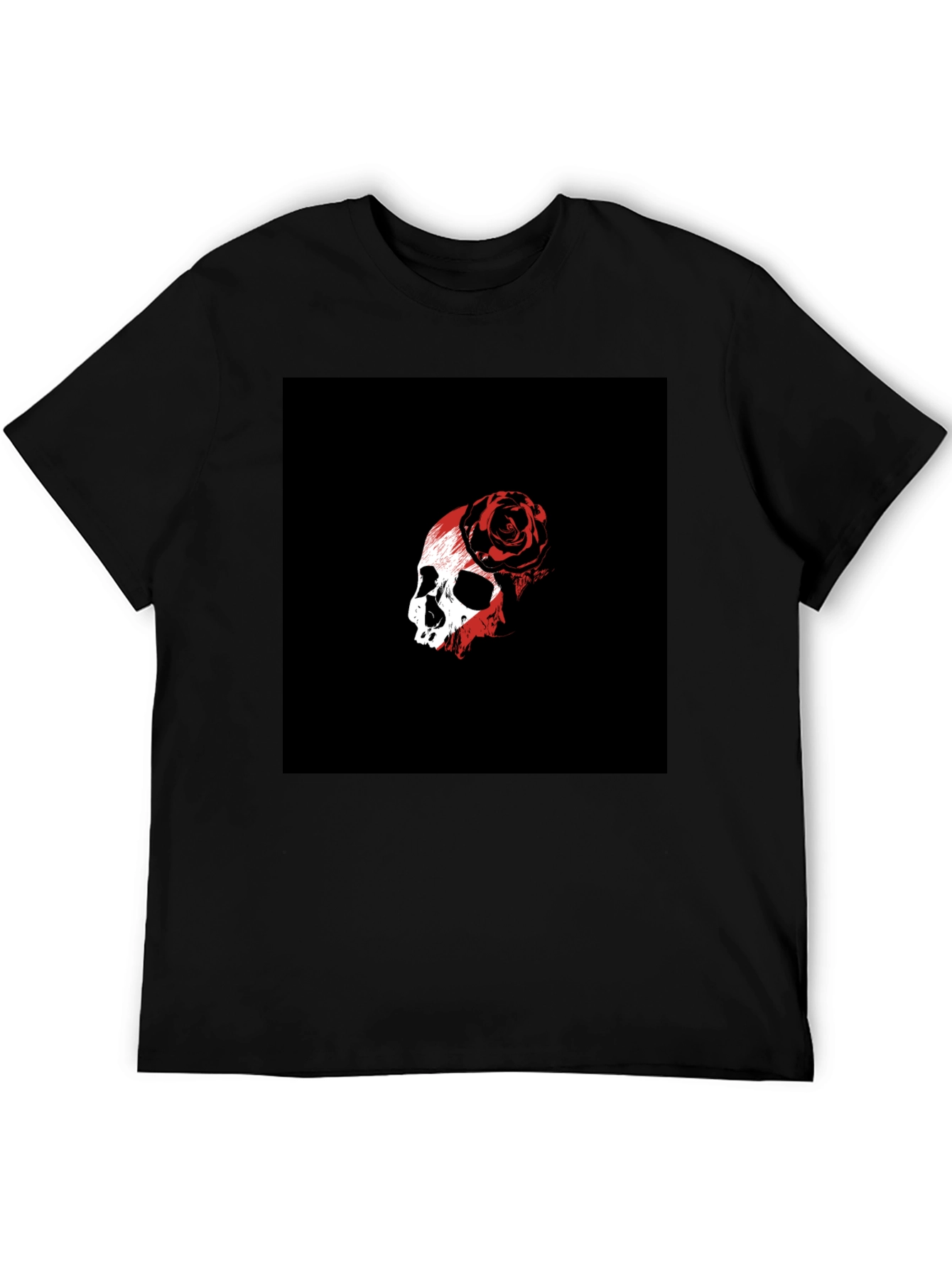 Skull & Rose Graphic Black T-Shirt