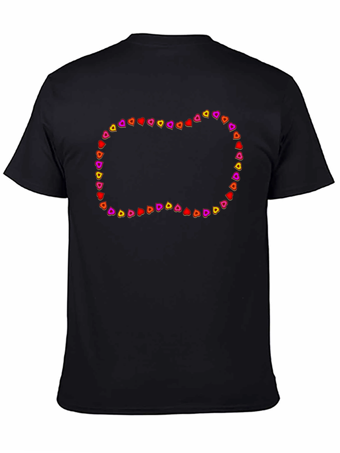 Heart Border Black T-Shirt