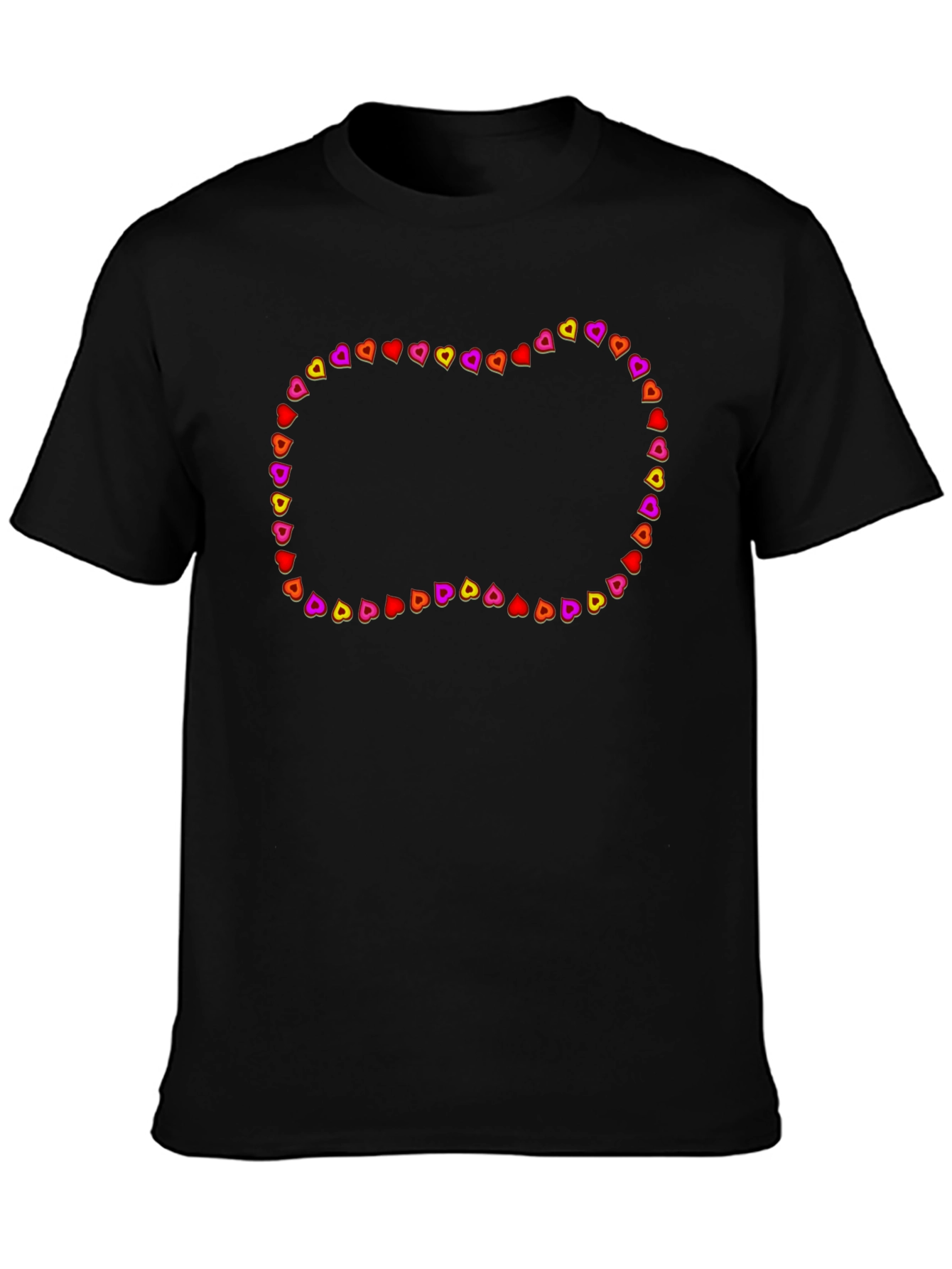 Heart Border Black T-Shirt