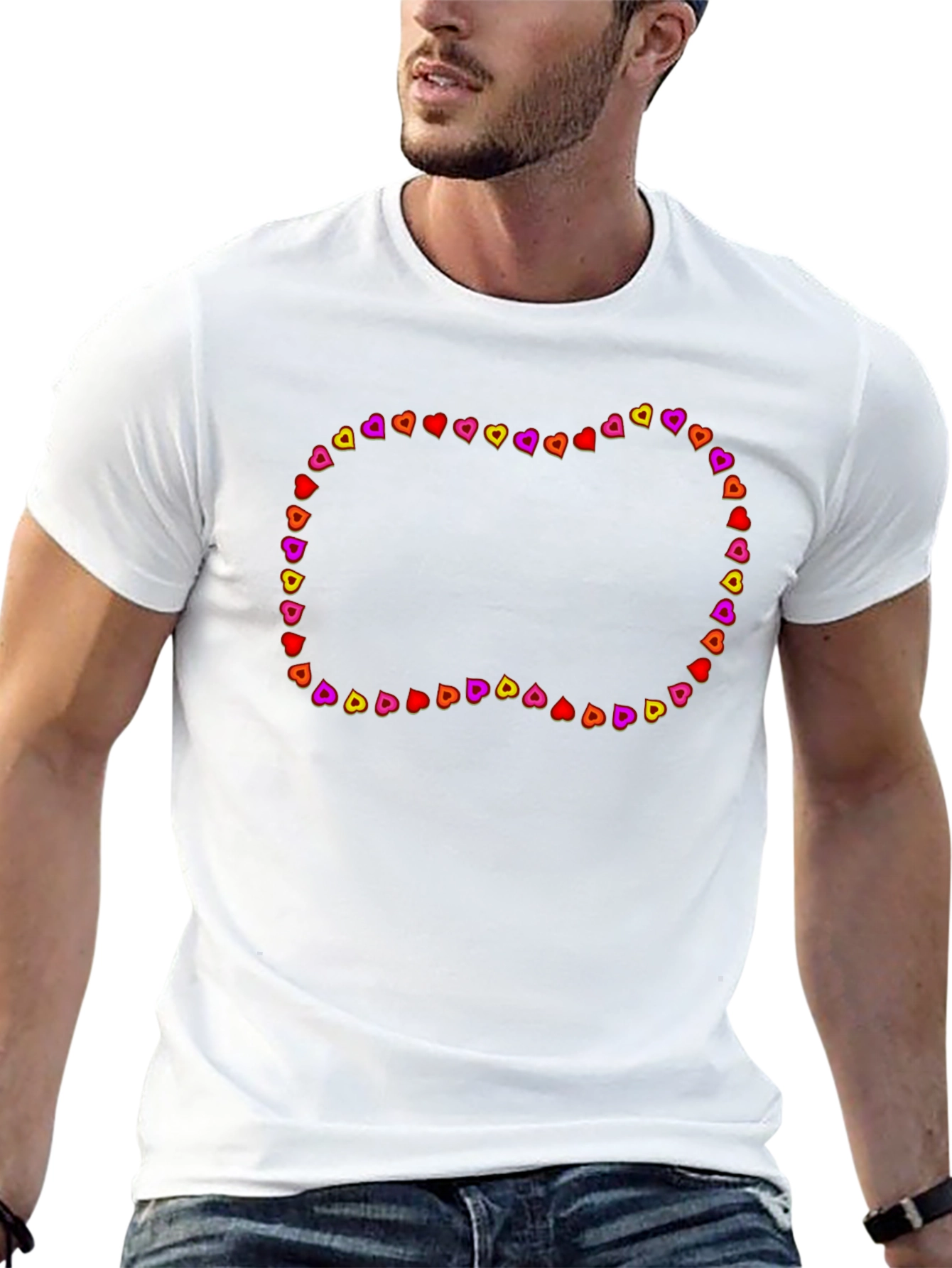 Heart Border Black T-Shirt