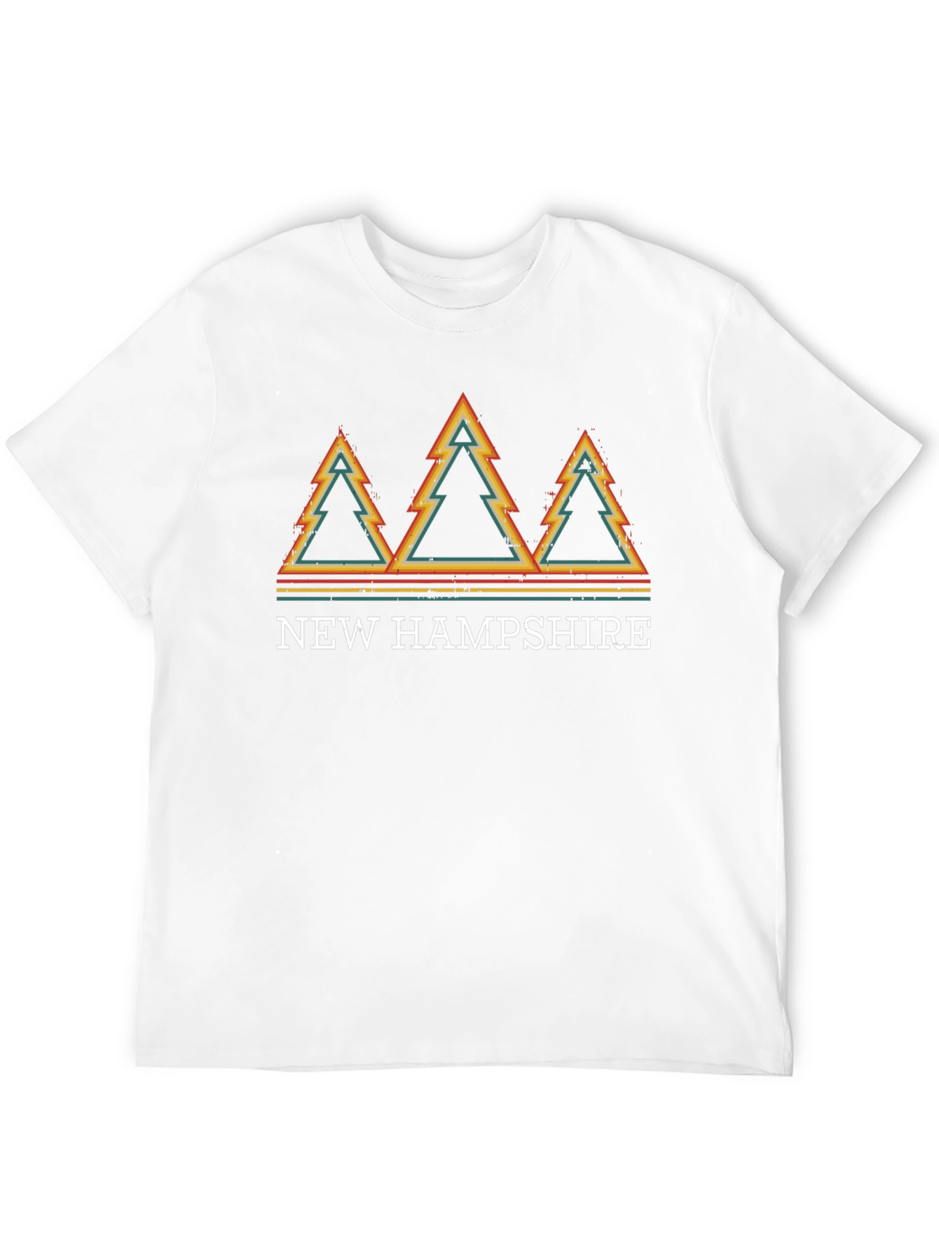 New Hampshire Retro Trees Graphic Tee - Black