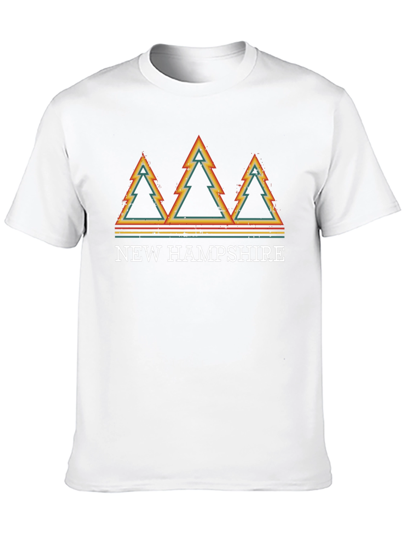 New Hampshire Retro Trees Graphic Tee - Black
