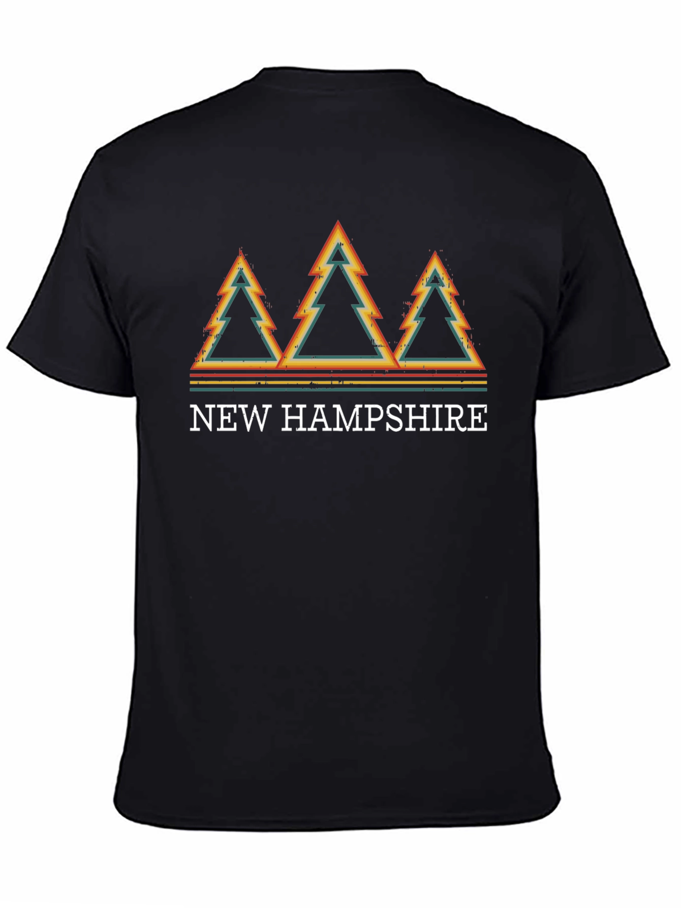 New Hampshire Retro Trees Graphic Tee - Black