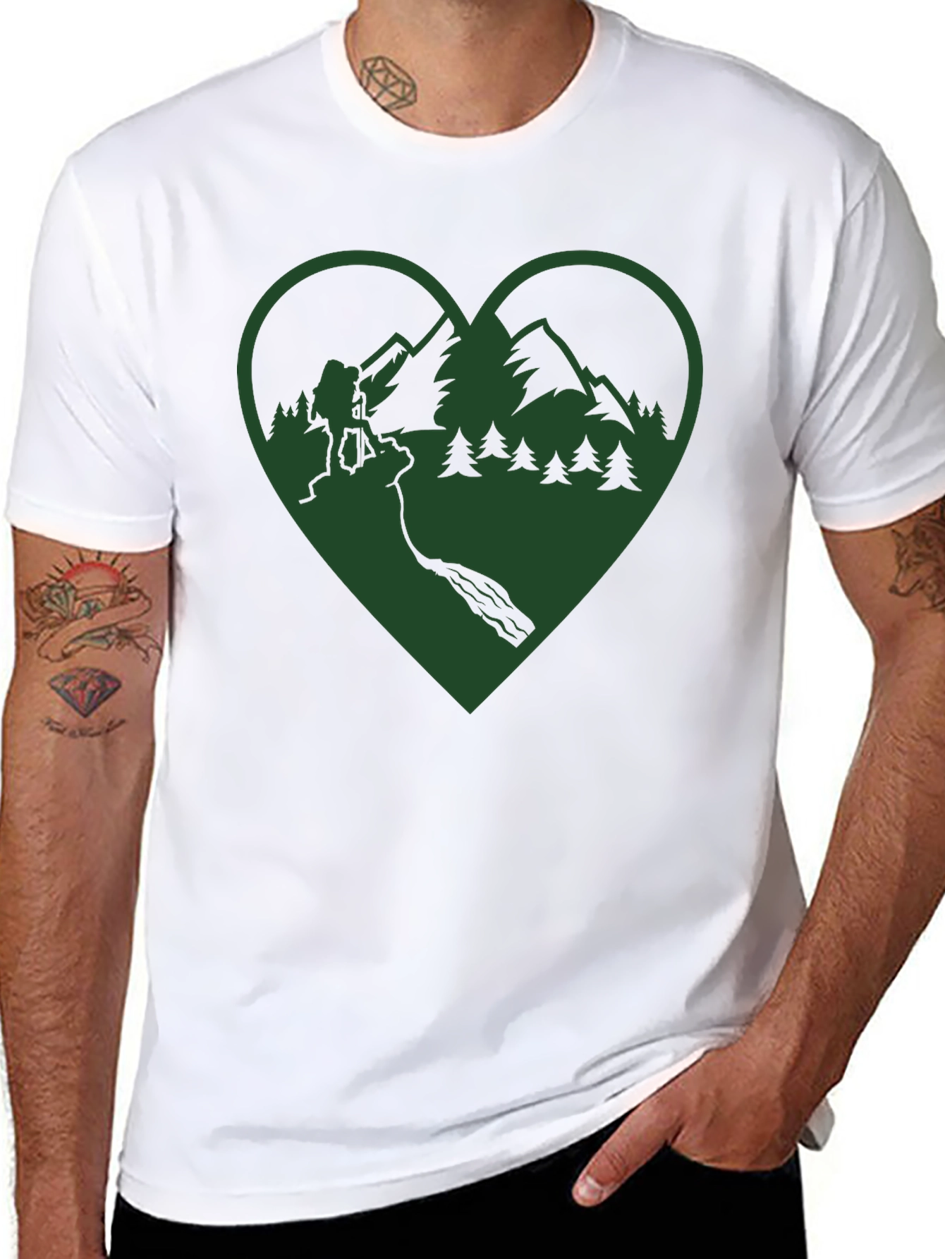 Hiking Heart Graphic Tee - Outdoor Adventure Shirt