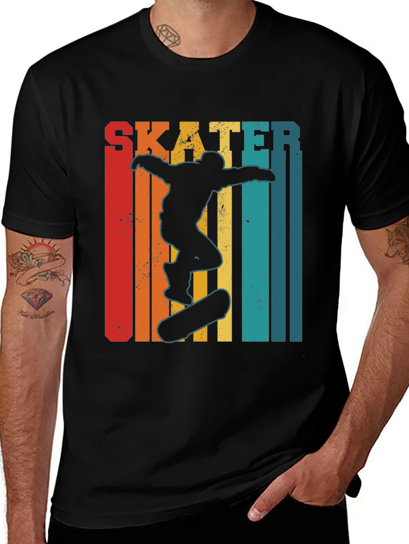 Retro Skater Graphic Tee - Black T-Shirt