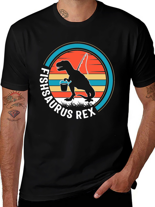 Fishsaurus Rex T-Shirt - Dinosaur Fishing Tee