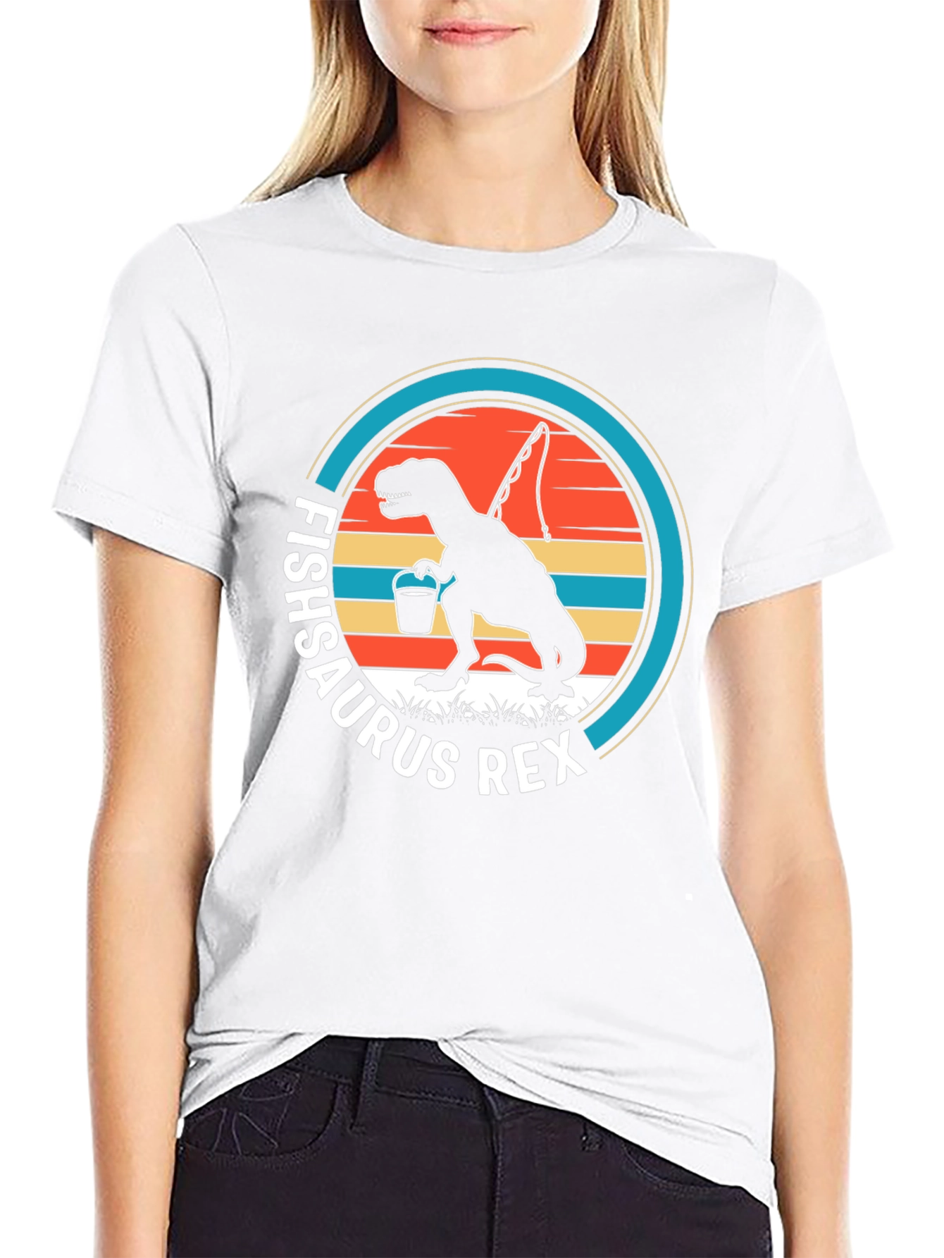 Fishsaurus Rex T-Shirt - Dinosaur Fishing Tee