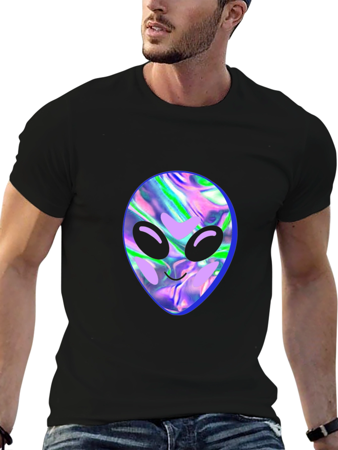 Alien Head Graphic Tee - Black T-Shirt