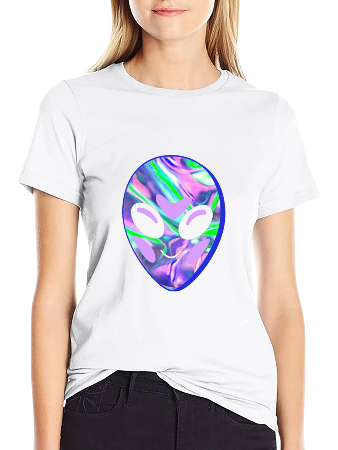 Alien Head Graphic Tee - Black T-Shirt