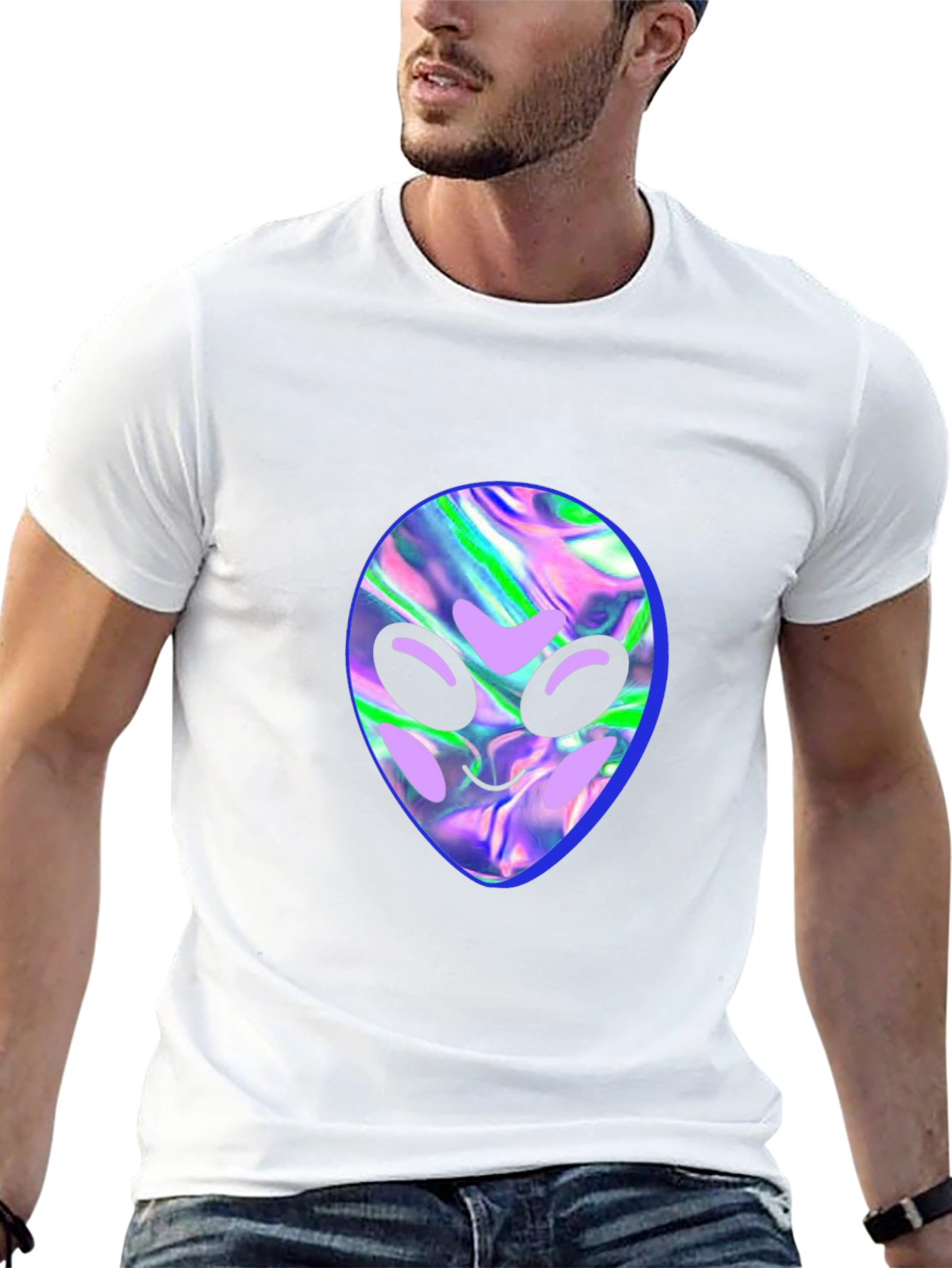 Alien Head Graphic Tee - Black T-Shirt