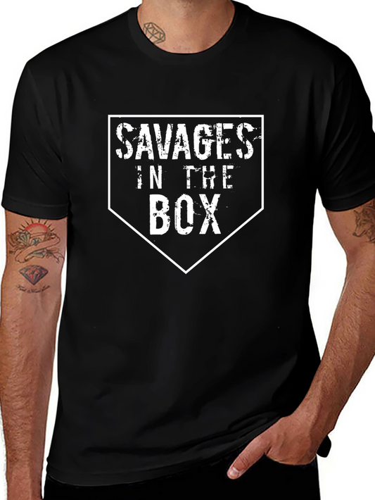 Savages In The Box Graphic Tee - Baseball Fan Shirt