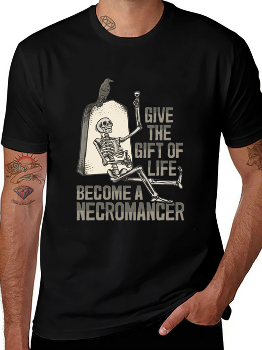 Necromancer Skeleton Graphic Tee - Give the Gift of Life