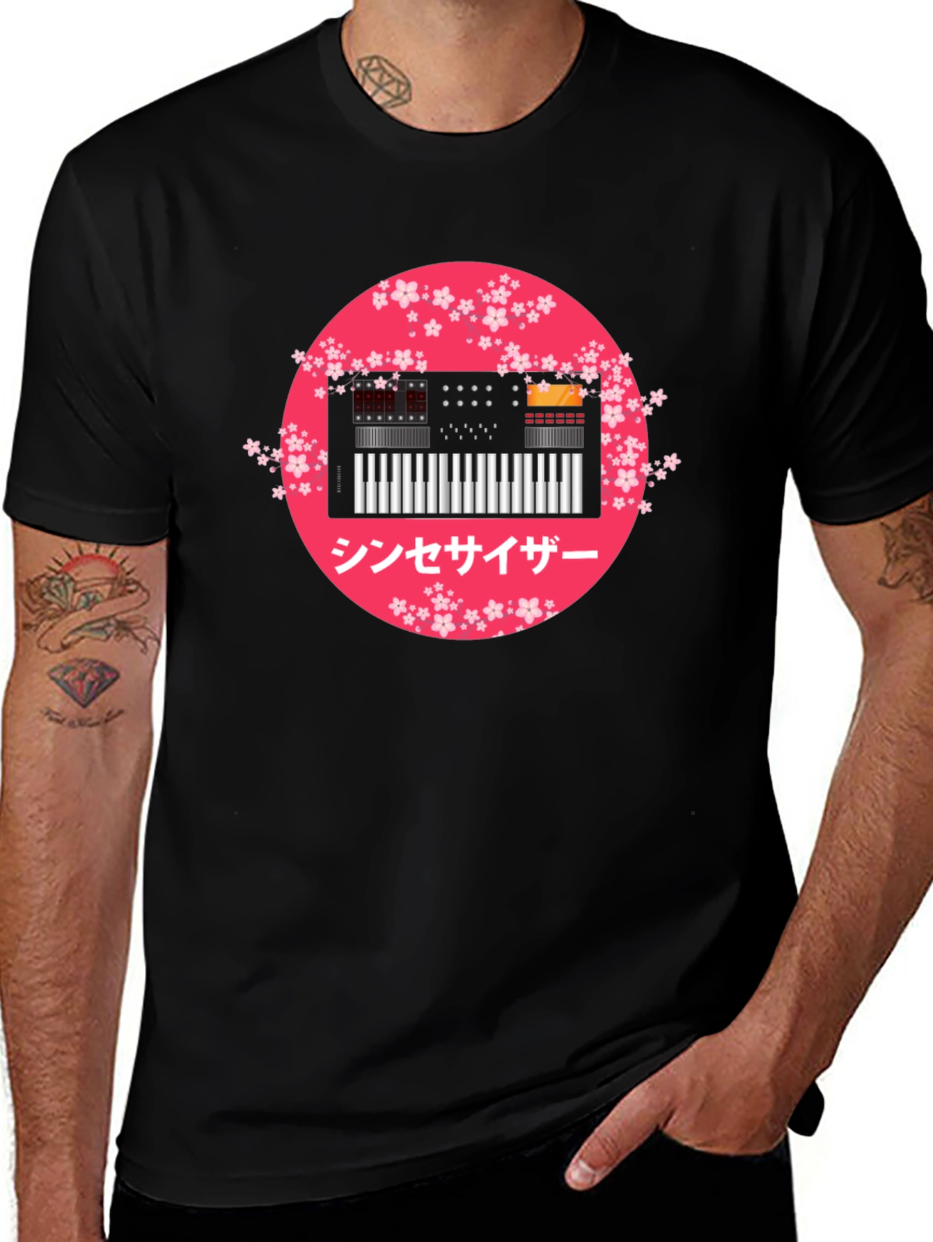 Synthwave Keyboard Sakura T-Shirt