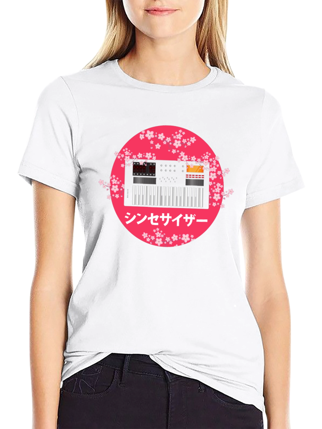 Synthwave Keyboard Sakura T-Shirt