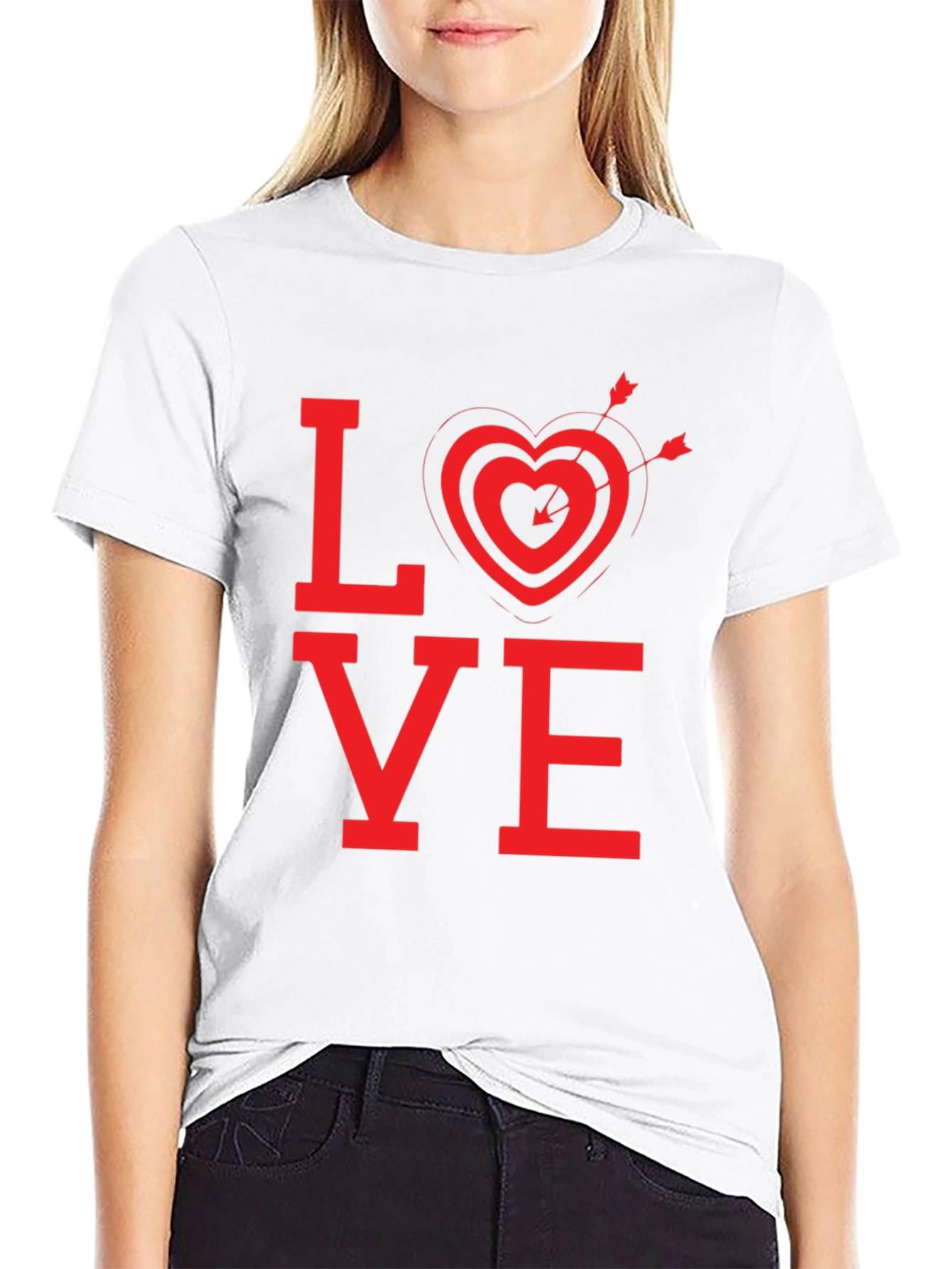 LOVE Heart Arrow Graphic Tee - Valentines Day Shirt