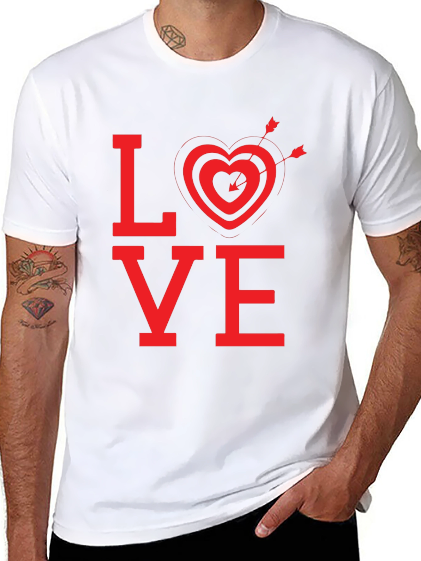 LOVE Heart Arrow Graphic Tee - Valentines Day Shirt
