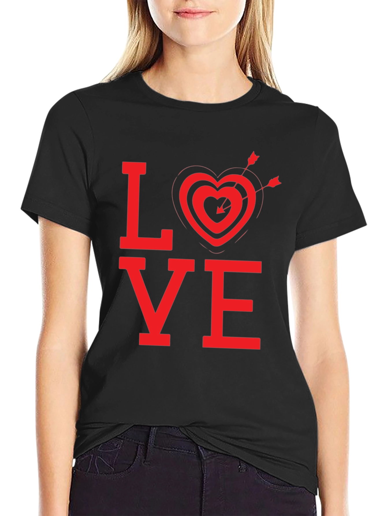 LOVE Heart Arrow Graphic Tee - Valentines Day Shirt