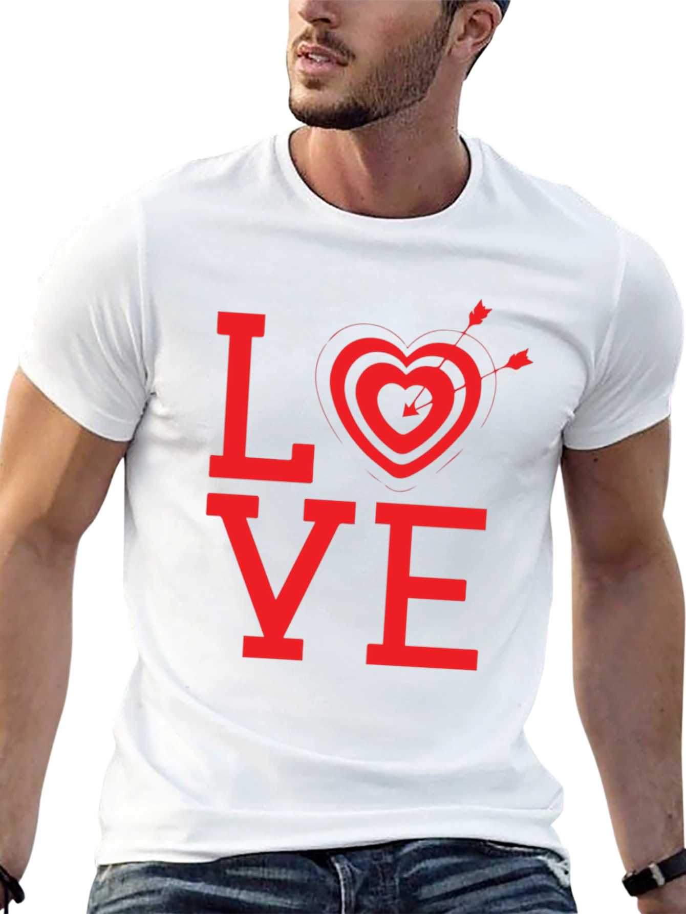 LOVE Heart Arrow Graphic Tee - Valentines Day Shirt