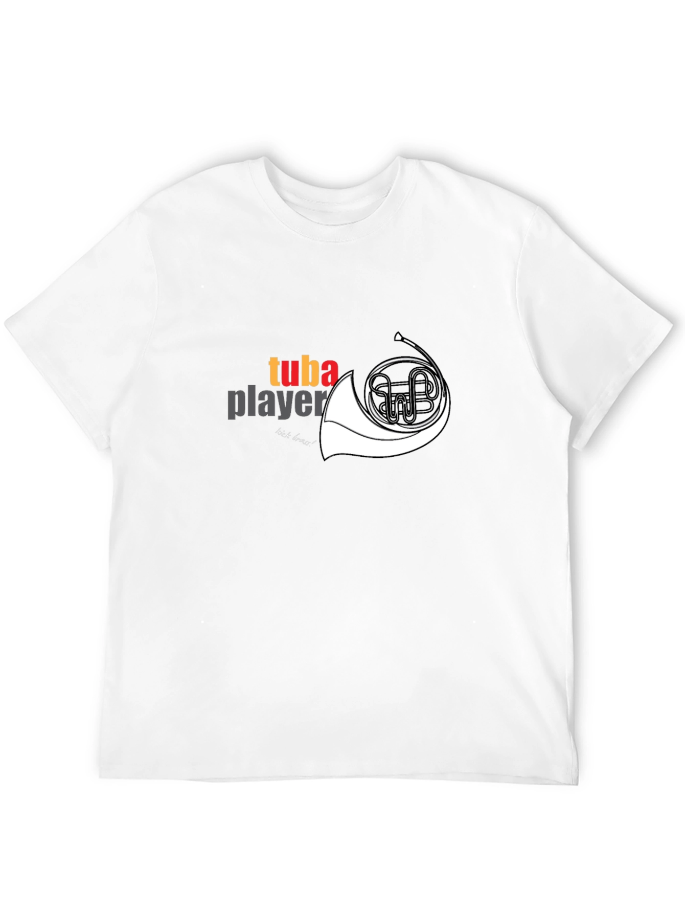 Tuba Player Graphic Tee - Black Cotton Casual T-Shirt