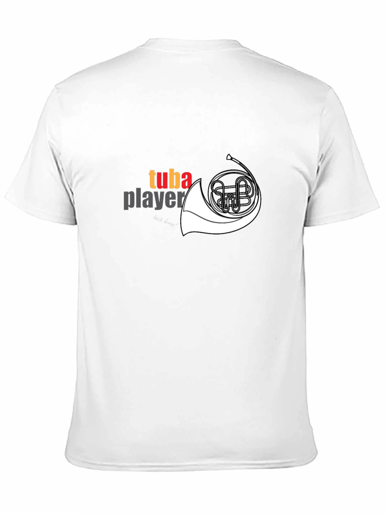 Tuba Player Graphic Tee - Black Cotton Casual T-Shirt