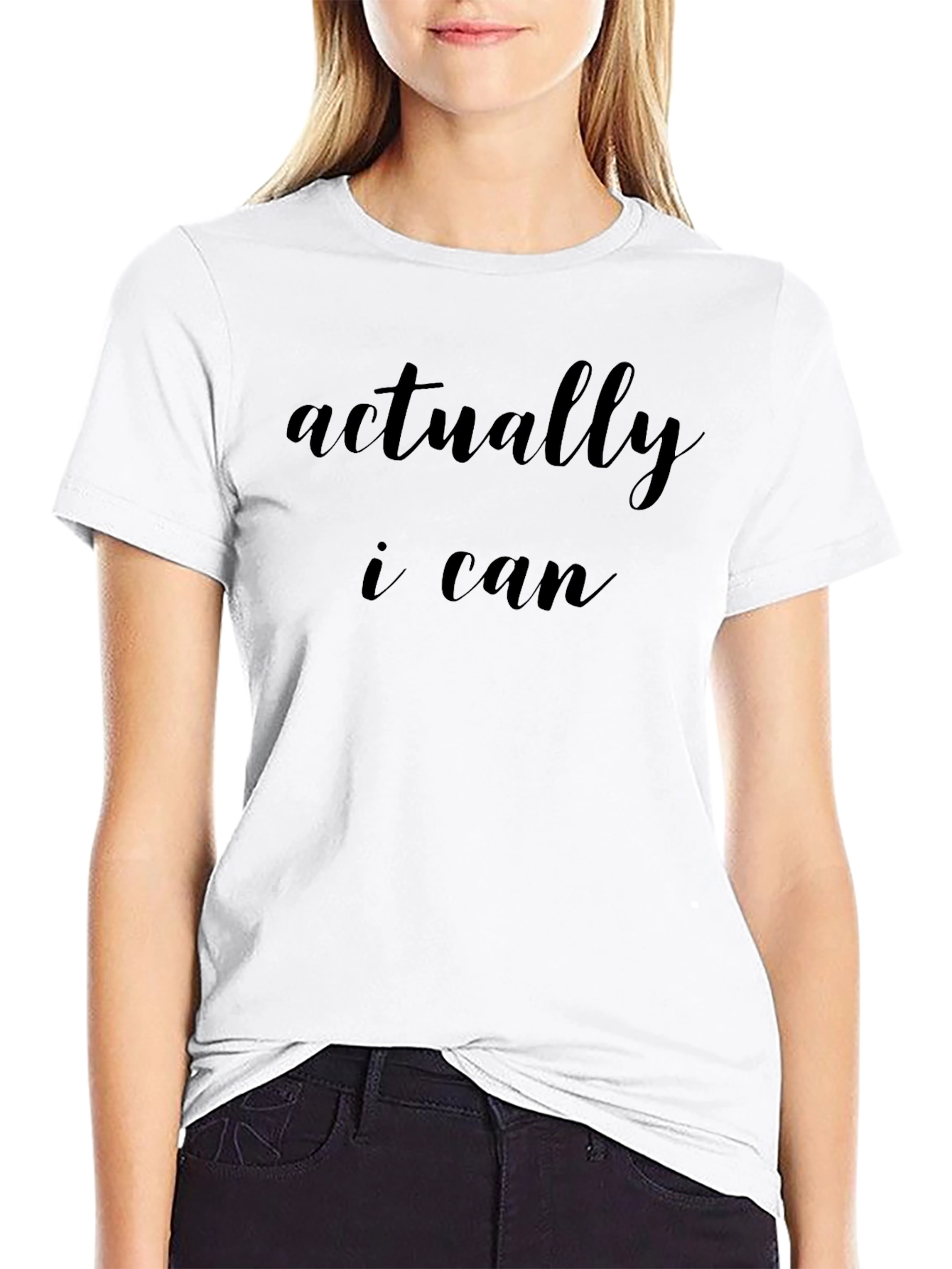 Actually I Can Black T-Shirt