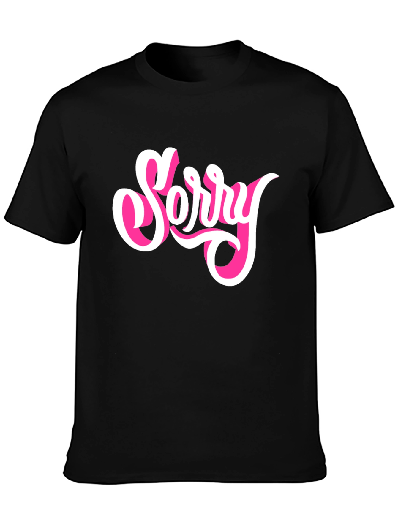 Sorry Graphic Tee - Black Cotton Blend
