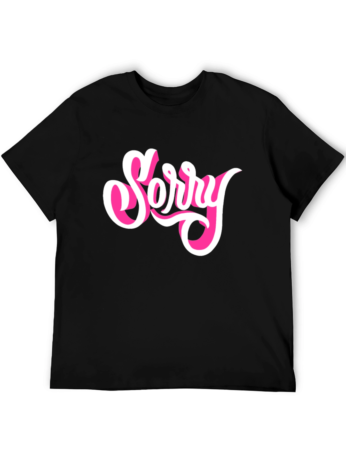 Sorry Graphic Tee - Black Cotton Blend