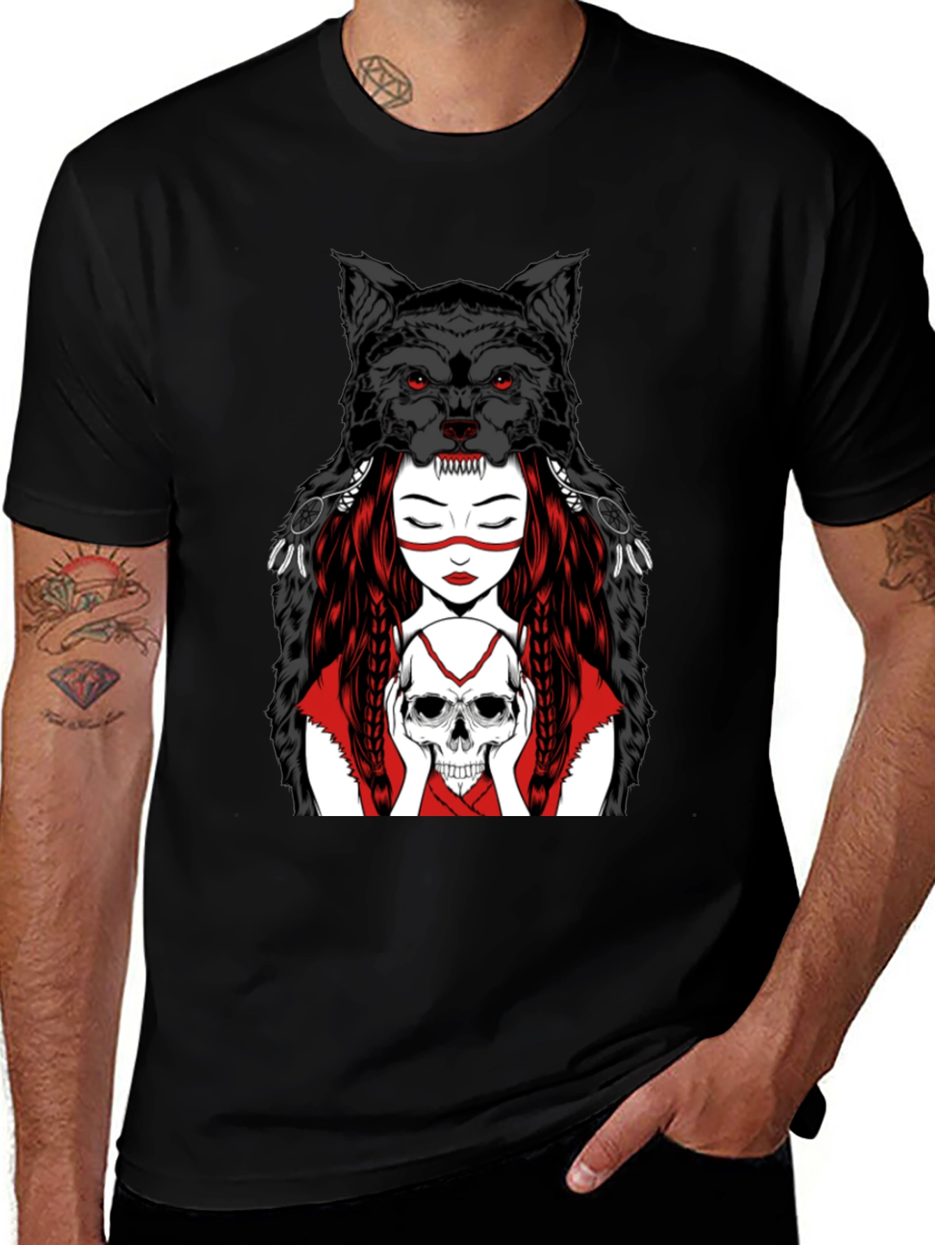 Wolf Spirit Graphic Tee - Black T-Shirt