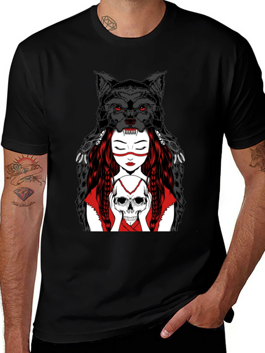 Wolf Spirit Graphic Tee - Black T-Shirt
