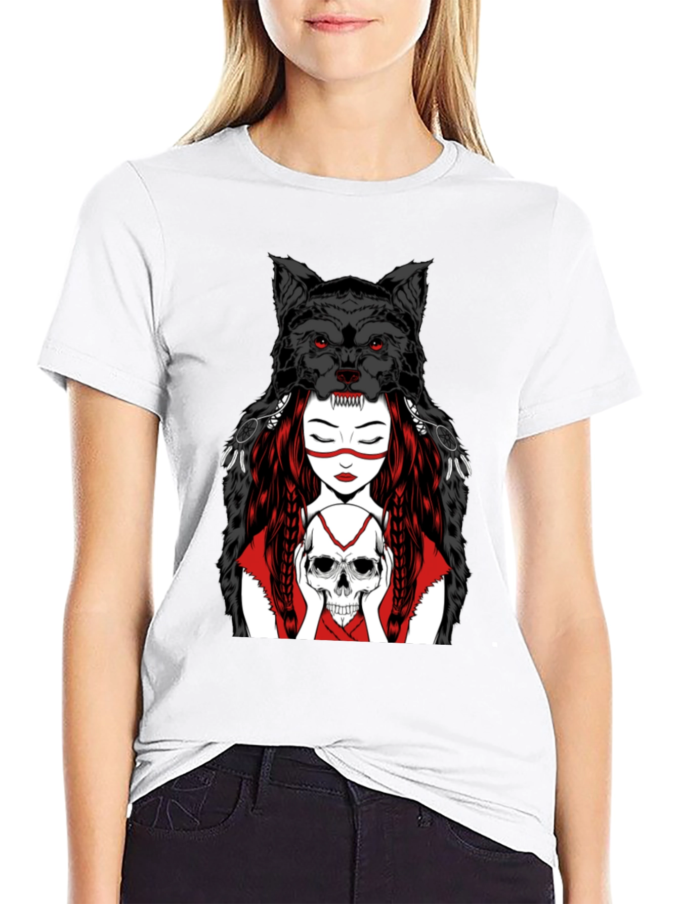 Wolf Spirit Graphic Tee - Black T-Shirt