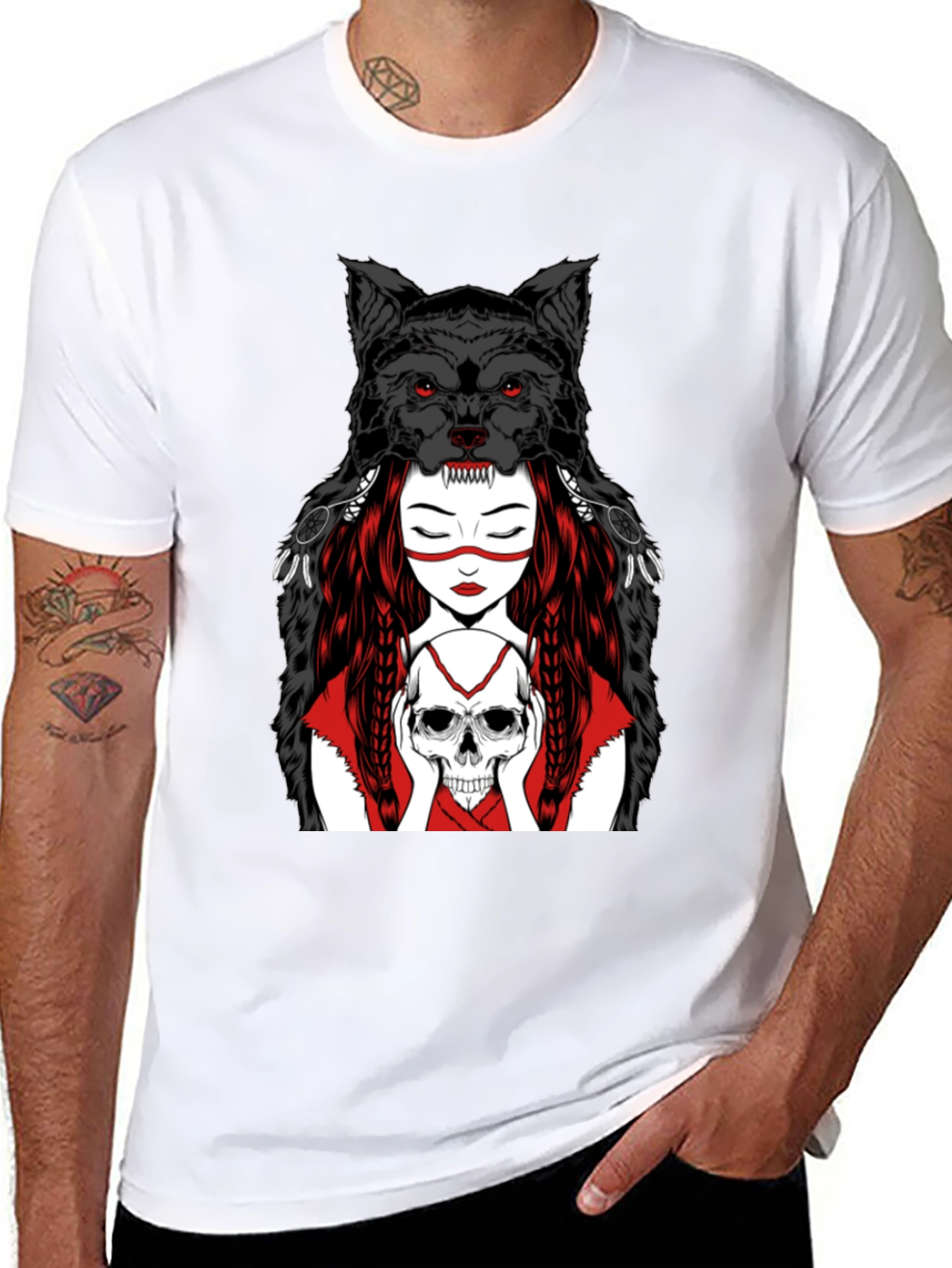 Wolf Spirit Graphic Tee - Black T-Shirt