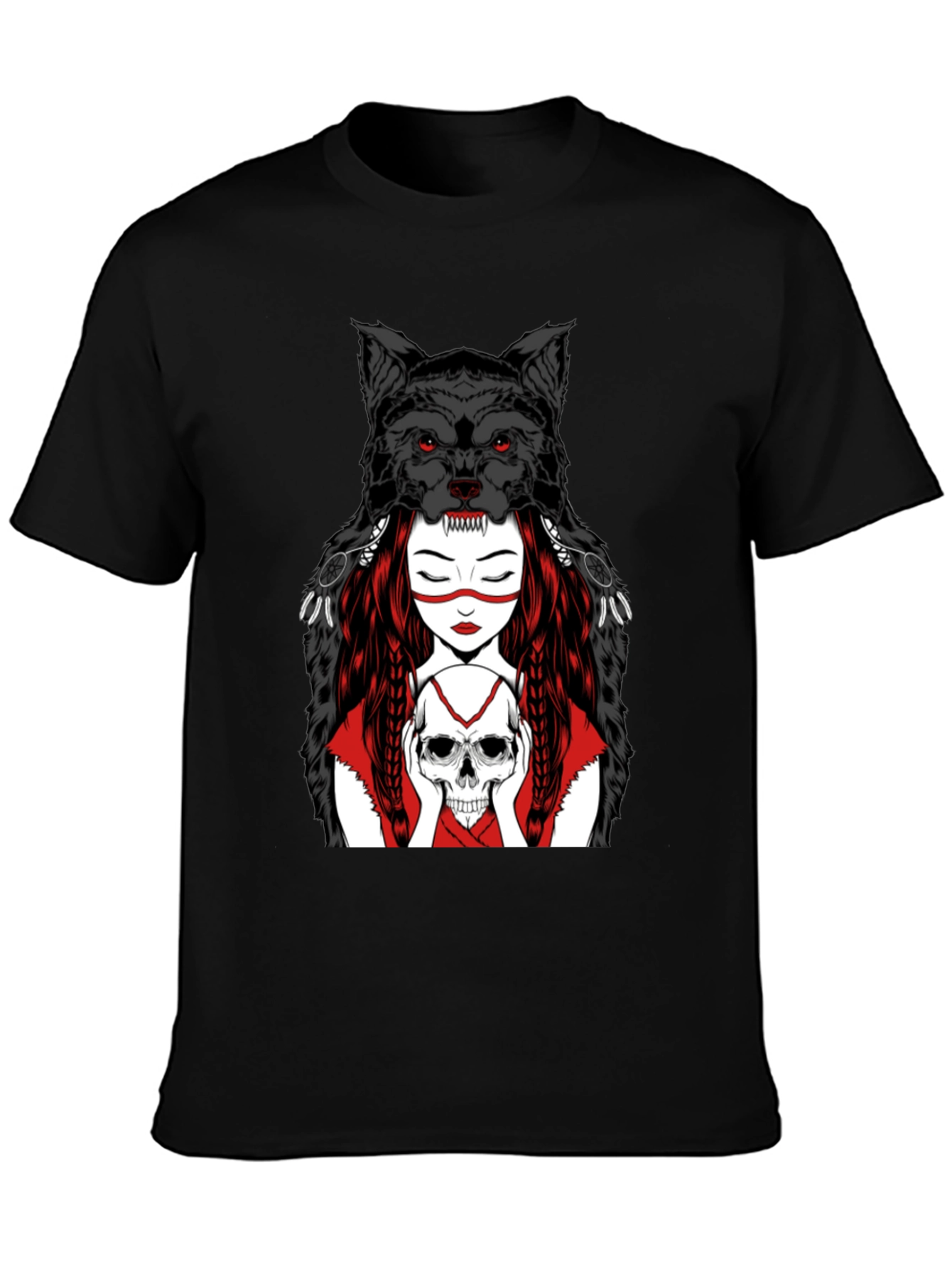 Wolf Spirit Graphic Tee - Black T-Shirt