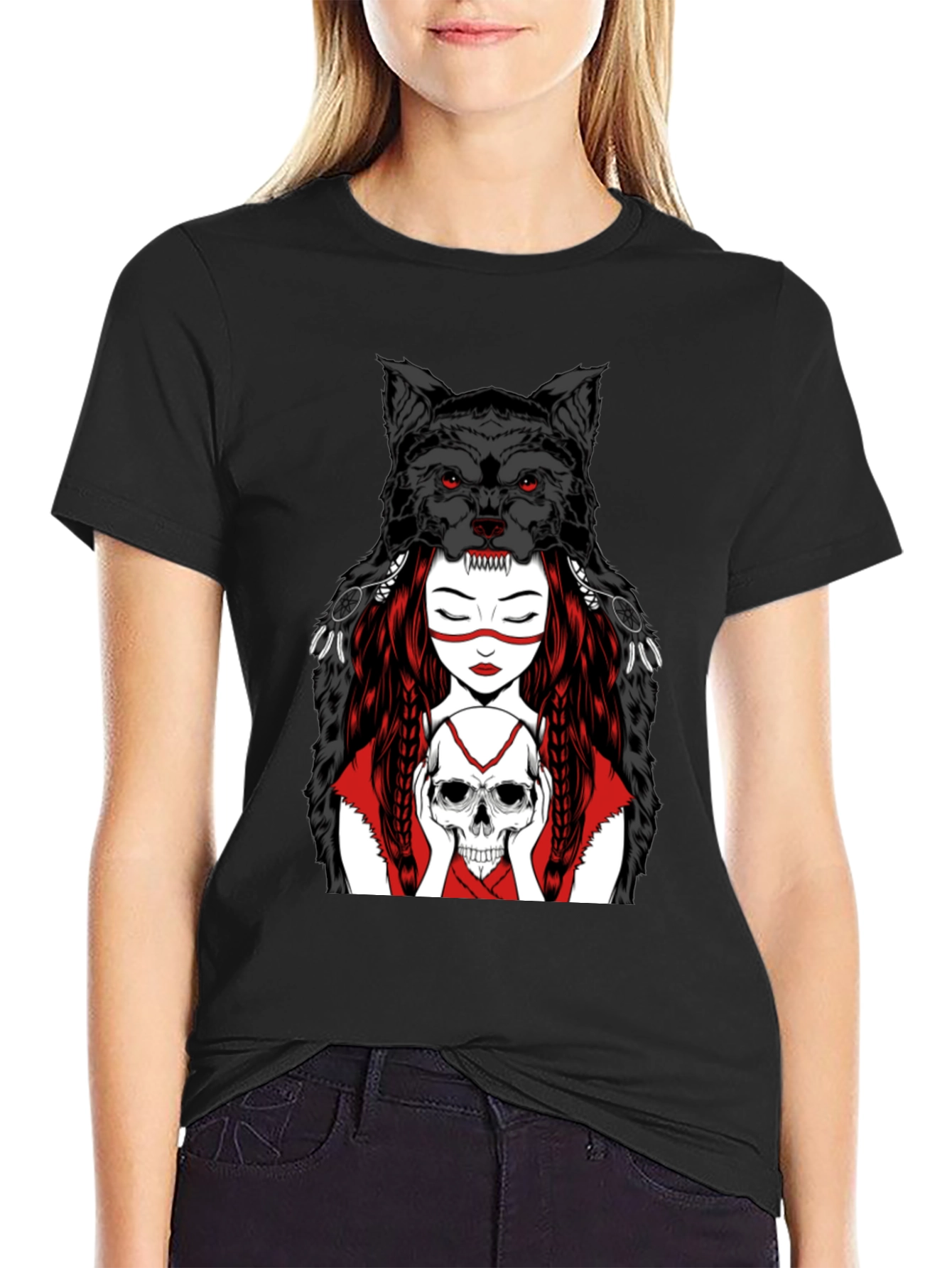 Wolf Spirit Graphic Tee - Black T-Shirt