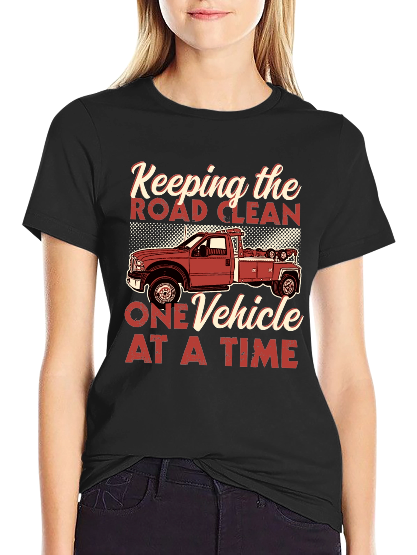 Keeping the Road Clean Tow Truck T-Shirt