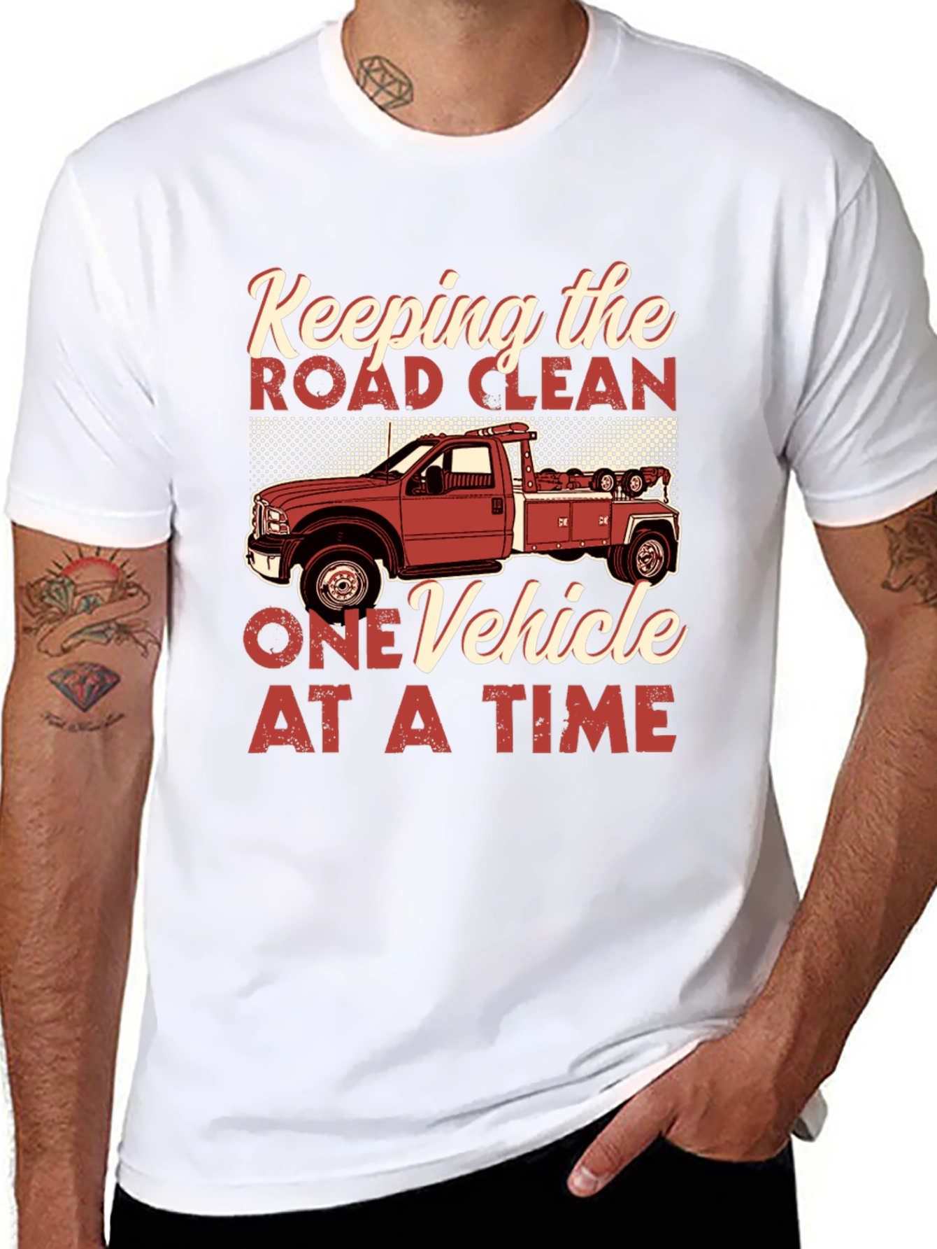 Keeping the Road Clean Tow Truck T-Shirt