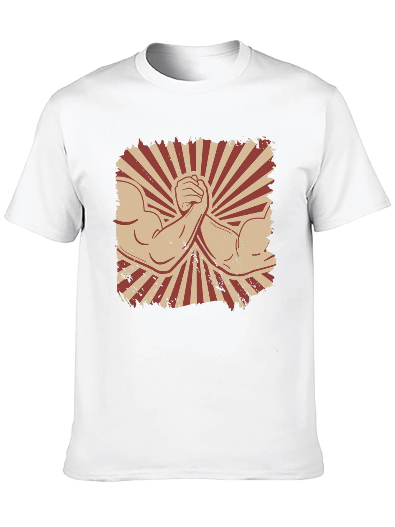 Arm Wrestling Graphic Tee - Retro Style Black T-Shirt