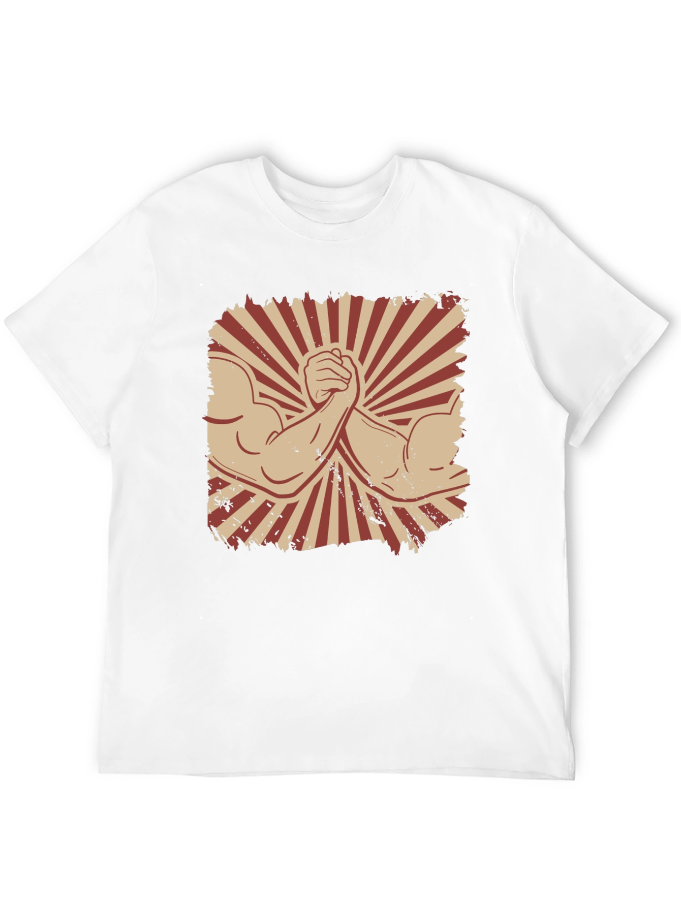 Arm Wrestling Graphic Tee - Retro Style Black T-Shirt