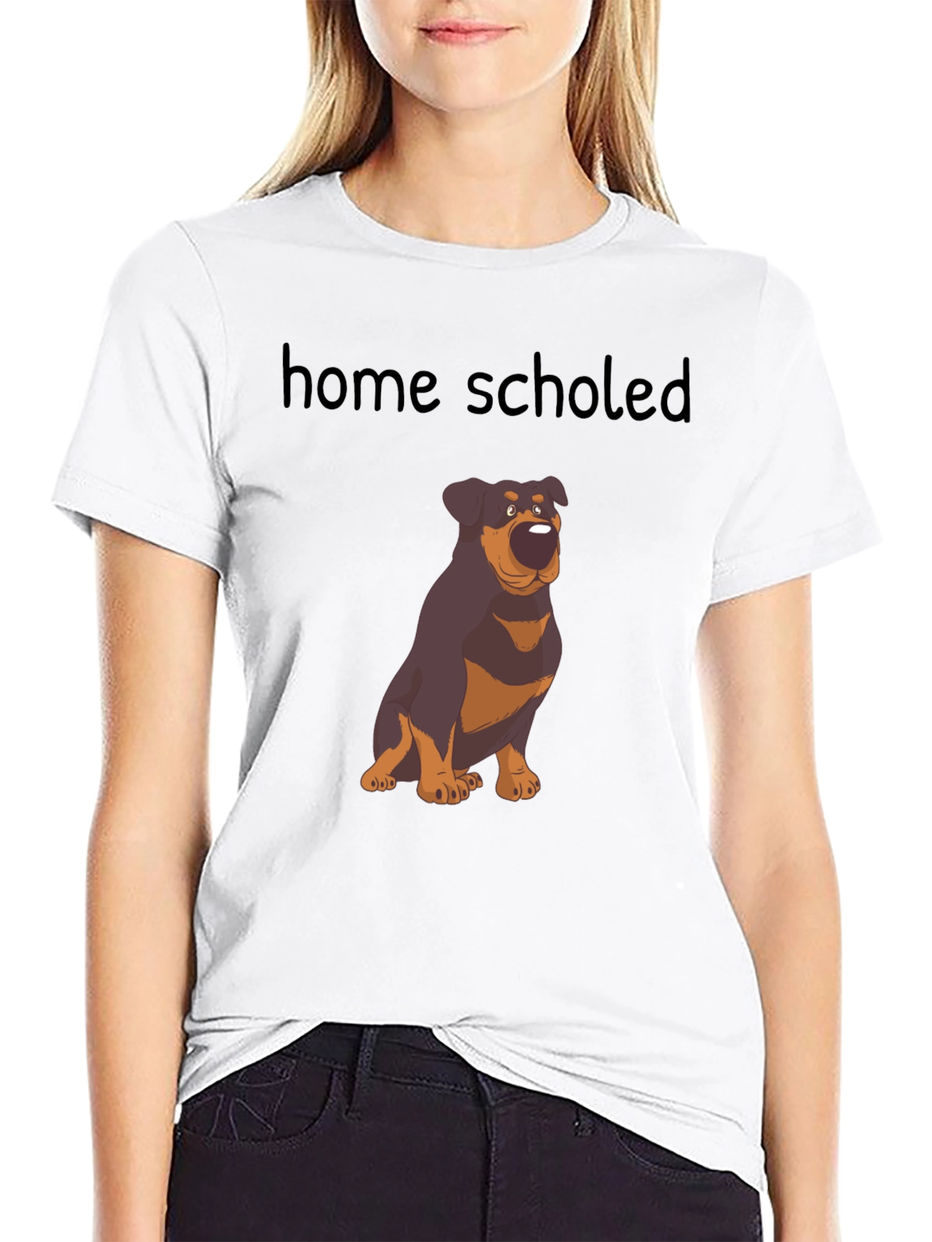 Home Schooled Rottweiler T-Shirt - Black