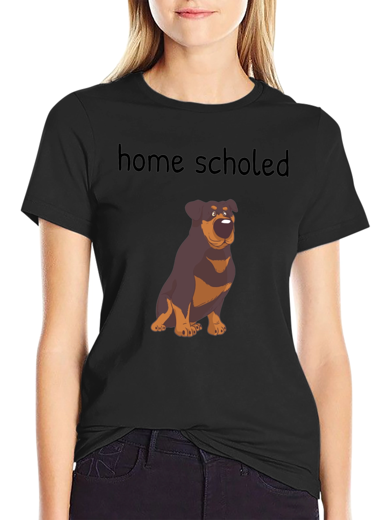 Home Schooled Rottweiler T-Shirt - Black