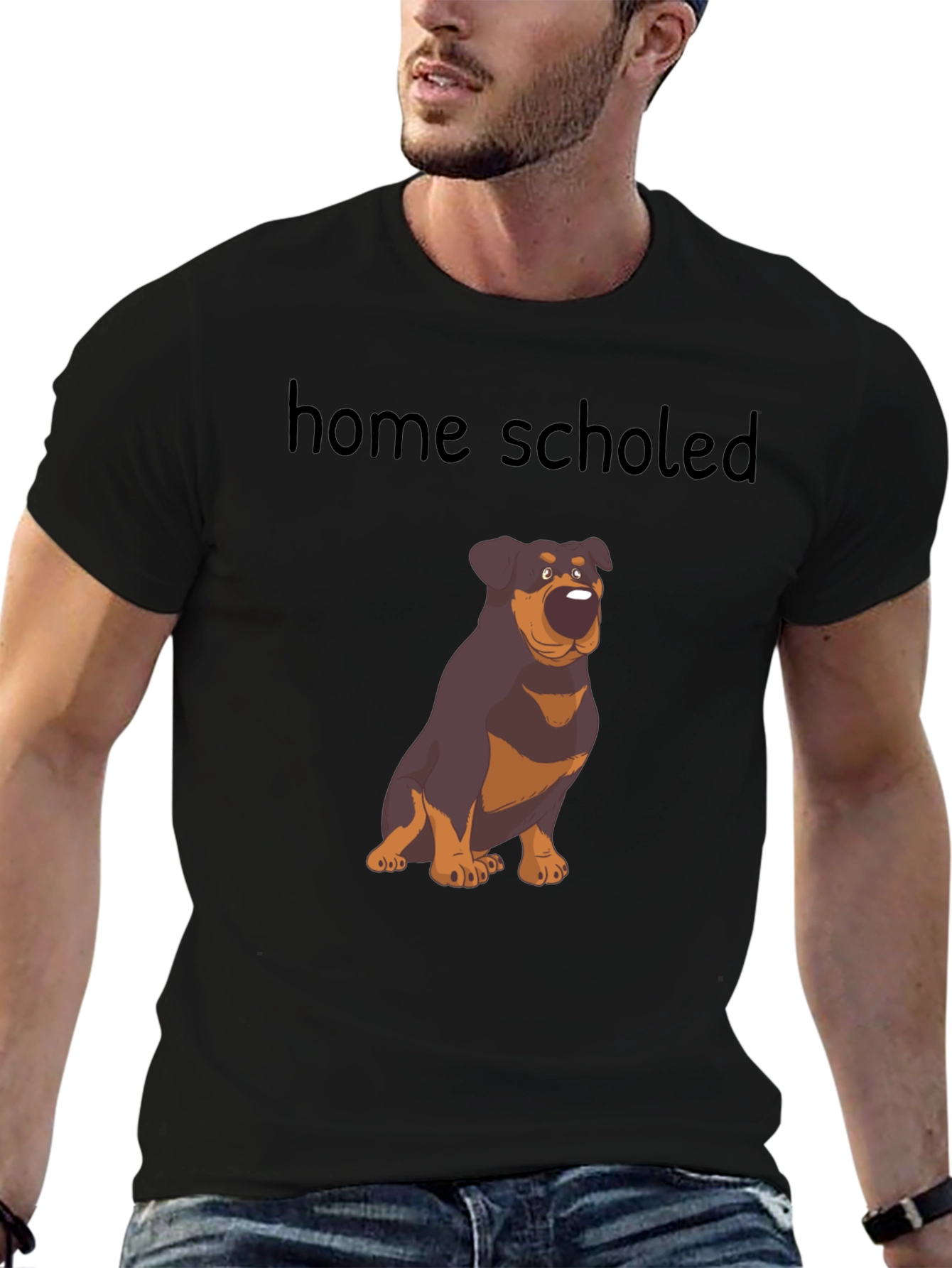 Home Schooled Rottweiler T-Shirt - Black